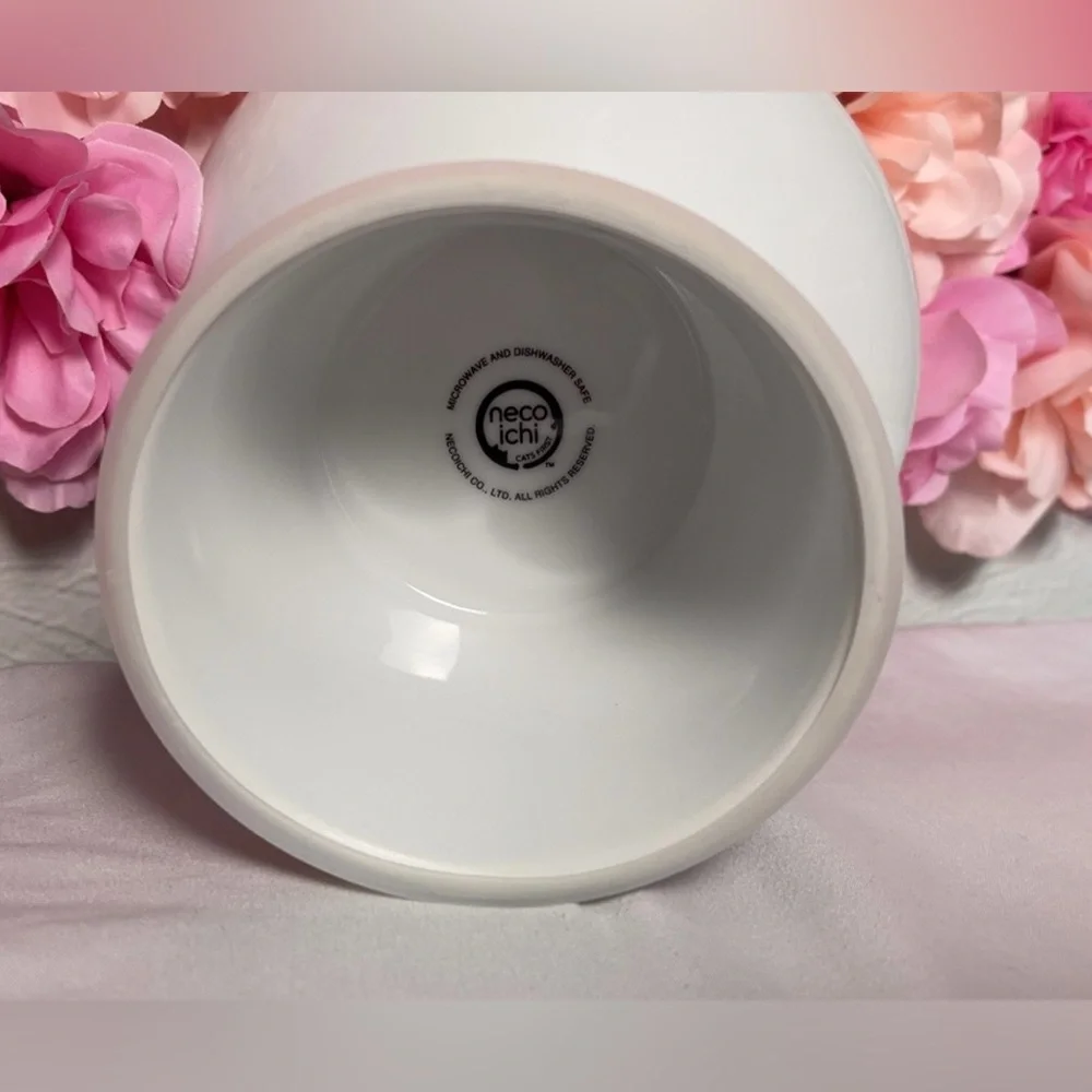 Necoichi Raised Ceramic Cat Bowl Extra Wide Tilted